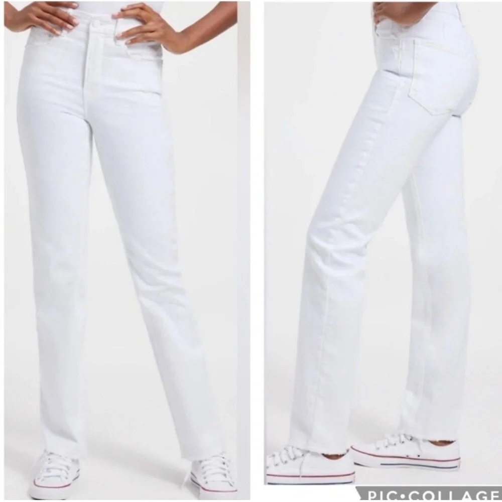 Good American Good‎ Icon Straight Leg Jeans White 15